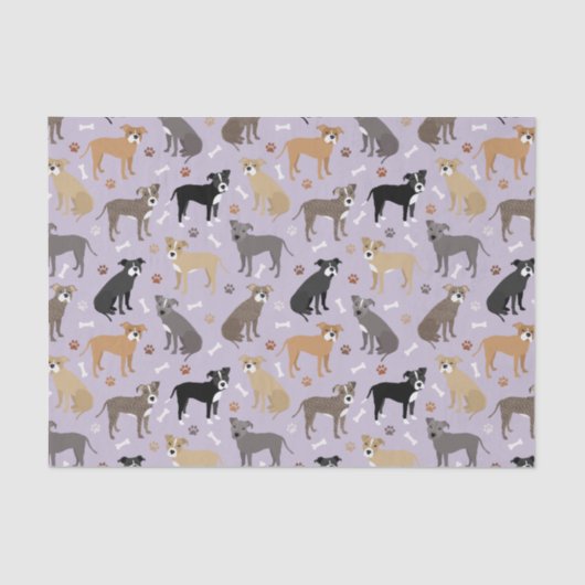 Papier Mousseline Papier de fond Pitbulle et Bones (Recto)