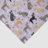 Papier Mousseline Papier de fond Pitbulle et Bones (Détail)