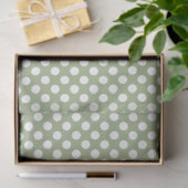 Papier Mousseline Papier de fond Sage Green et White Polka (Cadeau)