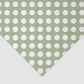 Papier Mousseline Papier de fond Sage Green et White Polka (Détail)