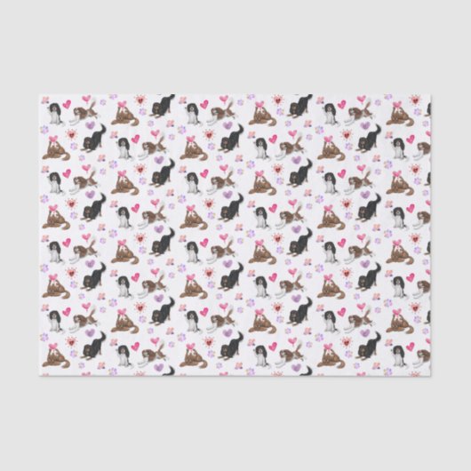 Papier Mousseline Papier de fond Valentine et amour Cavalier (Recto)