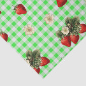Papier Mousseline Papier de fraise sur en vichy vert (Détail)