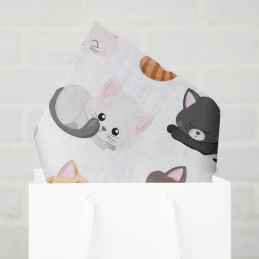 Papier Mousseline Papier de la partie motif chat mou (Sac cadeau)