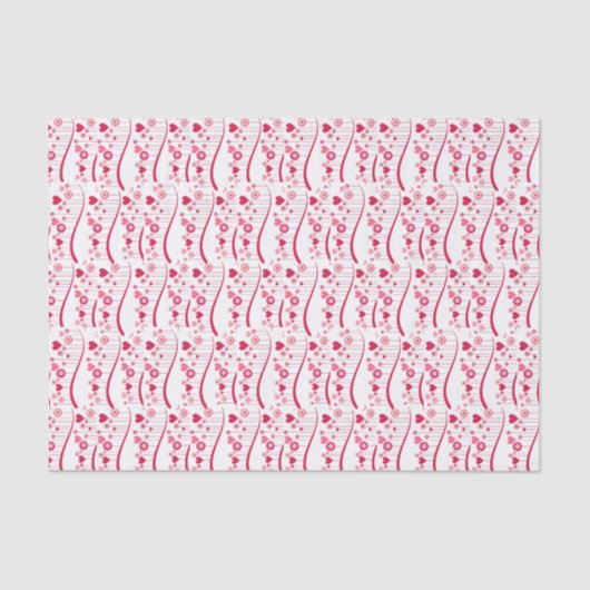 Papier Mousseline Papier de la Saint-Valentin Pink Red Hearts (Recto)