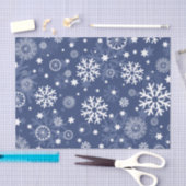 Papier Mousseline Papier de Noël moderne Blue Snowflon (Artisanat)