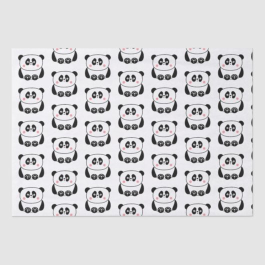 Papier Mousseline Papier de panda de style kawaii (Recto)