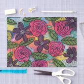 Papier Mousseline Papier de papier de découpage à fleurs rose violet (Artisanat)