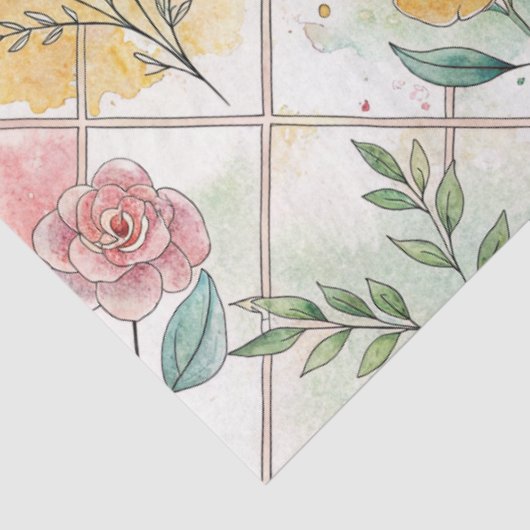 Papier Mousseline Papier de papier de découpage Motif de grille aqua (Détail)