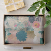 Papier Mousseline Papier de papier de fond de collage floral Abstrai (Cadeau)