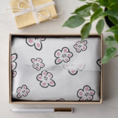 Papier Mousseline papier de papier de motif de fleurs rose (Cadeau)