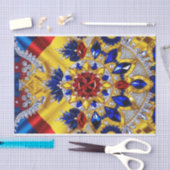 Papier Mousseline Papier de papier de tissus avec motif de couleurs (Artisanat)