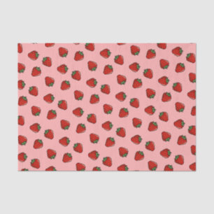 Papier Mousseline Papier de papier de tissus Motif d'icônes fraises