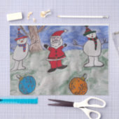 Papier Mousseline Papier de papier de tissus père Noël & Snowmen (Artisanat)
