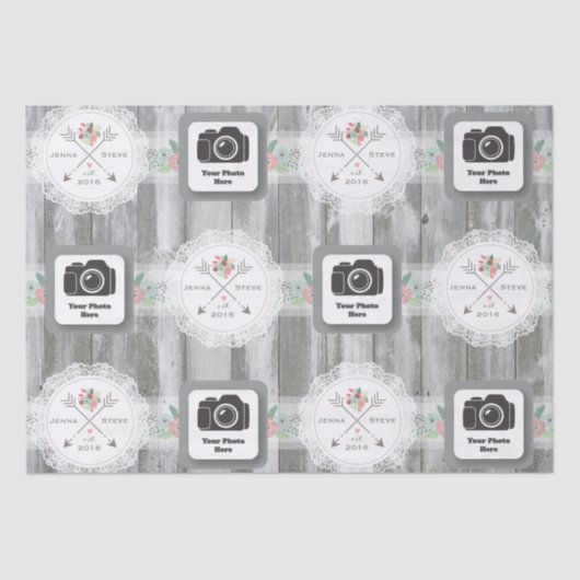 Papier Mousseline Papier de papier tissu Mariage rustique (Recto)