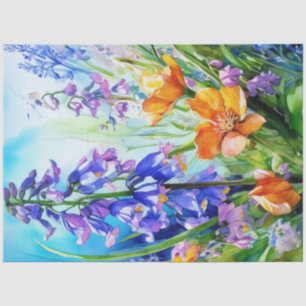 Papier Mousseline Papier de papier tissu Spring Floral Bluebells