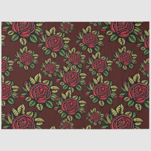 Papier Mousseline papier de rose rouge (Recto)