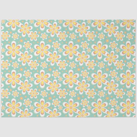 Papier Mousseline papier de tissu à fleurs à motif jaune (Recto)