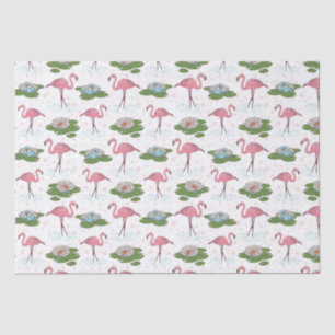 Papier Mousseline papier de tissu à motif floral flamingo rose