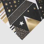 Papier Mousseline Papier de tissu abstrait en or et en triangles noi (Détail)