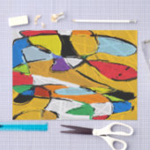 Papier Mousseline Papier de tissu Abstrait jaune (Artisanat)