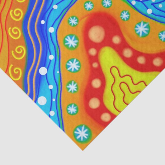 Papier Mousseline papier de tissu abstrait psychédélique (Détail)