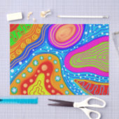 Papier Mousseline papier de tissu abstrait psychédélique (Artisanat)