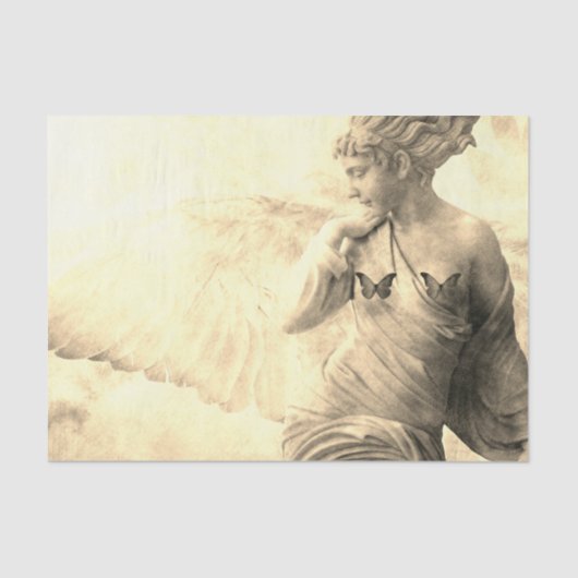 PAPIER MOUSSELINE PAPIER DE TISSU ANGE EN JAUNE (Recto)