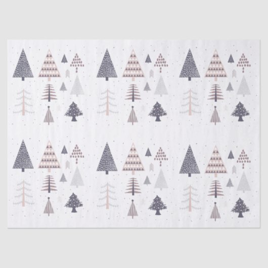 PAPIER MOUSSELINE PAPIER DE TISSU : ARBRES DE NOËL (Recto)