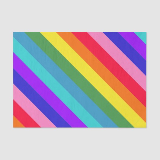 Papier Mousseline Papier de tissu Big Rainbow Diagonal Stripes (Recto)