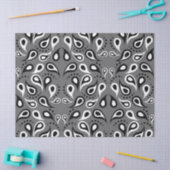 Papier Mousseline papier de tissu cachemire gris (Artisanat)