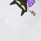 Papier Mousseline Papier de Tissu Café en chat noir (Détail)