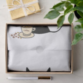 Papier Mousseline Papier de Tissu Café en chat noir (Cadeau)