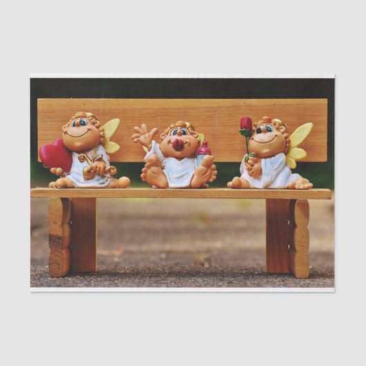 Papier Mousseline papier de tissu cartoon anges (Recto)