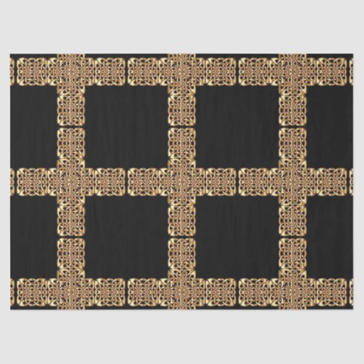 Papier Mousseline papier de tissu croisé céleste or (Recto)