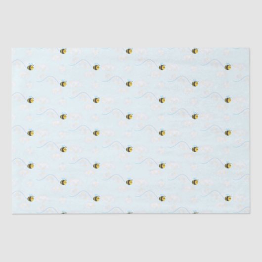 Papier Mousseline Papier de tissu d'abeilles joyeux (Recto)