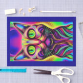 Papier Mousseline papier de tissu de chat curieux (Artisanat)