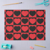 Papier Mousseline papier de tissu de coeur noir et rouge (Artisanat)