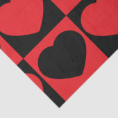 Papier Mousseline papier de tissu de coeur noir et rouge (Détail)