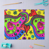 Papier Mousseline papier de tissu de coeur pop art (Artisanat)