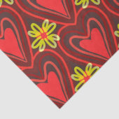 Papier Mousseline papier de tissu de coeurs et de fleurs (Détail)