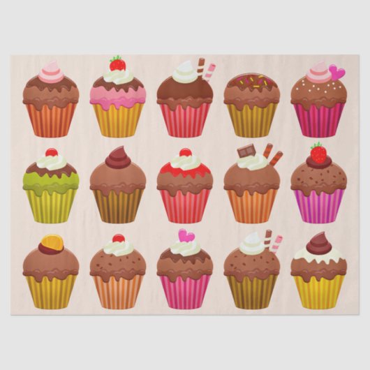 Papier Mousseline papier de tissu de cupcakes (Recto)