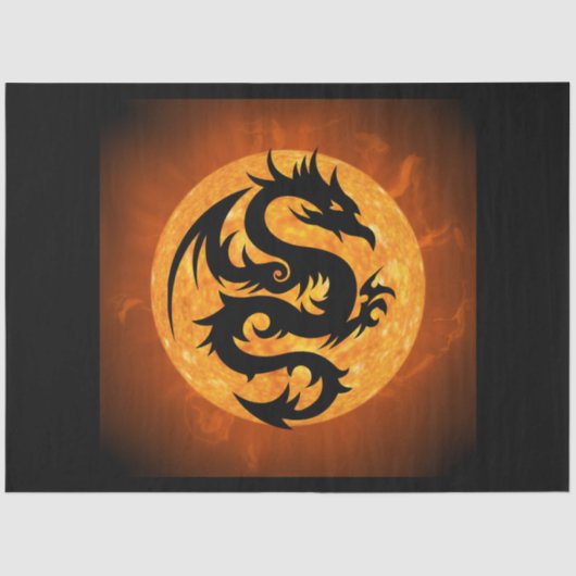 Papier Mousseline papier de tissu de dragon de feu (Recto)