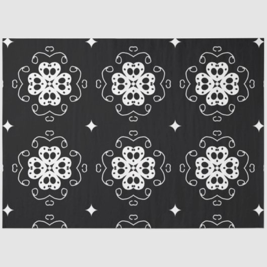 Papier Mousseline papier de tissu de fleurs abstraites modernes (Recto)