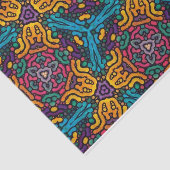 Papier Mousseline Papier de tissu de fleurs de kaléidoscope (Détail)