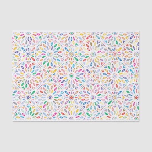 Papier Mousseline papier de tissu de fleurs de mandala (Recto)