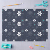 Papier Mousseline papier de tissu de fleurs d'hiver de minuit (Artisanat)