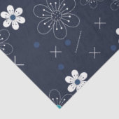 Papier Mousseline papier de tissu de fleurs d'hiver de minuit (Détail)