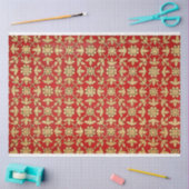 Papier Mousseline papier de tissu de fleurs dorées (Artisanat)