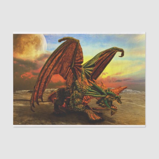 Papier Mousseline papier de tissu de monstre dragon (Recto)