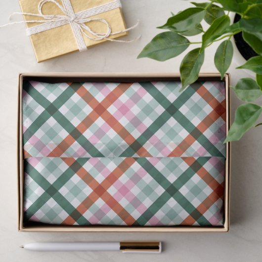Papier Mousseline Papier de tissu de Noël En vichy Motif (Cadeau)